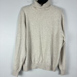 Erdos 100% Cashmere Turtleneck Sweater Cream Women’s XL Luxury Pullover Knit